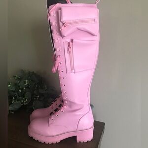 Pink Knee-High Women's Boots